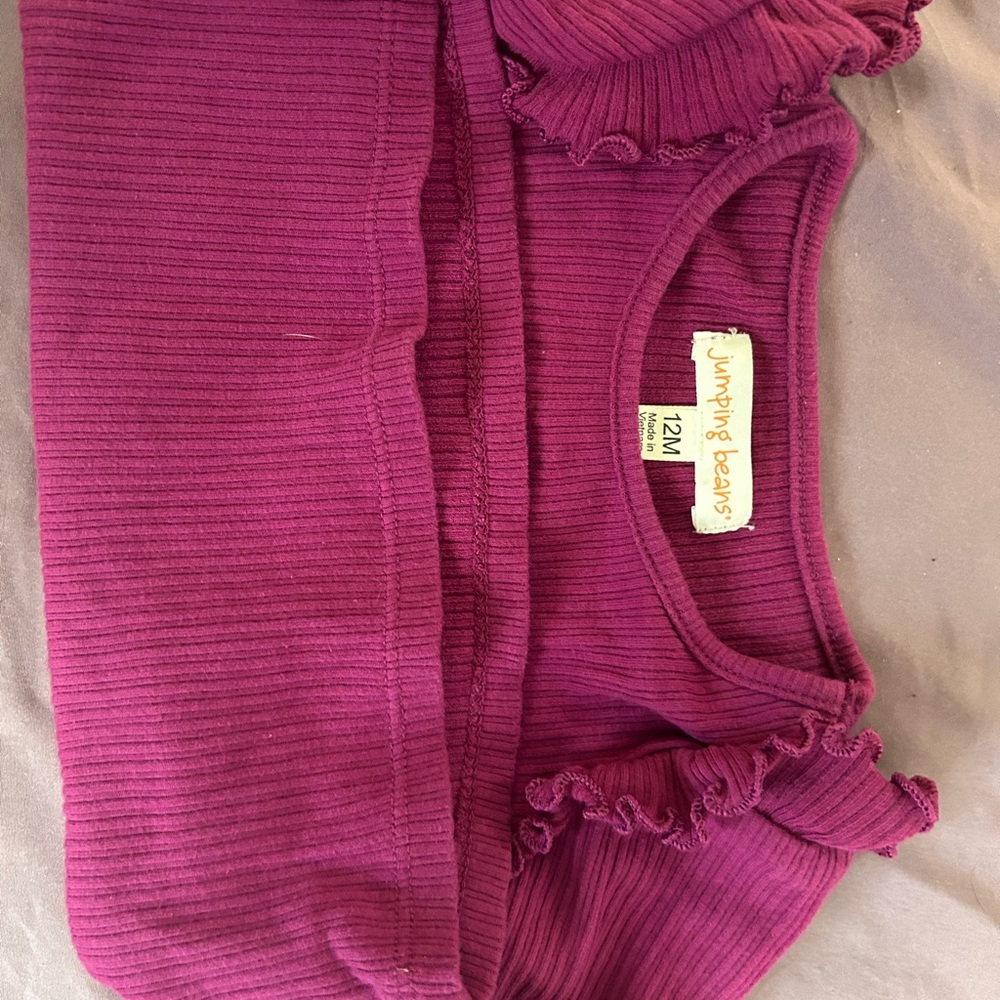 Jumping Beans Magenta Ruffle Sleeve Top